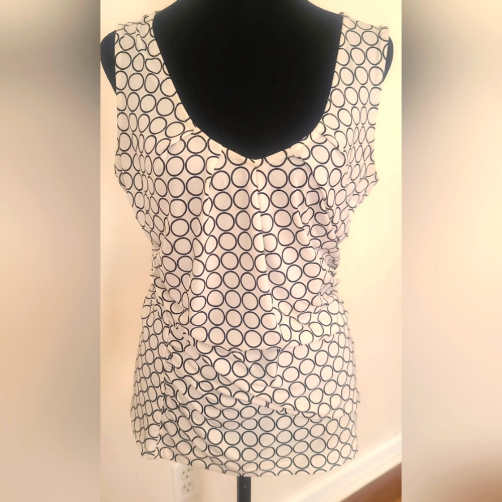 New York & Co. Sleeveless Black & White Women's Blouse Size M